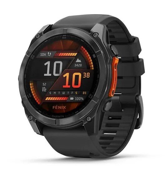 Sportinis laikrodis GARMIN Fenix 8, 47mm Amoled, Slate Gray Stl w/Black Bnd