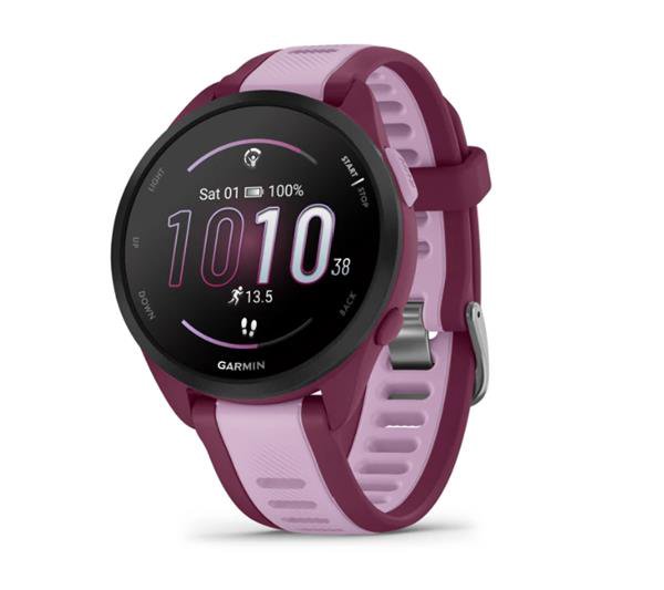 Išmanieji laikrodžiai "Garmin Forerunner 165 Music", uogų spalvos