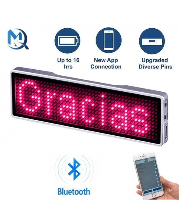 Visiškai naujas „Bluetooth“ LED pavadinimo ženklelis „pasidaryk pats“ programuojama slenkanti pranešimų lenta Mini LED ekranas