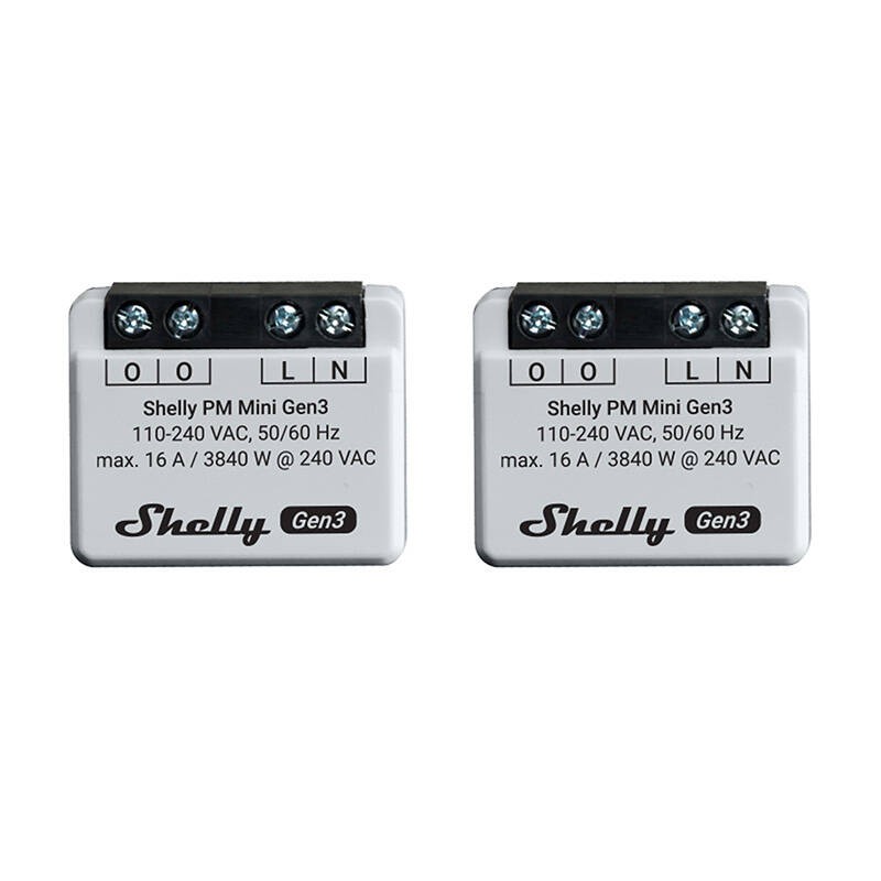 2 "Shelly PM Mini Gen3" valdiklių rinkinys