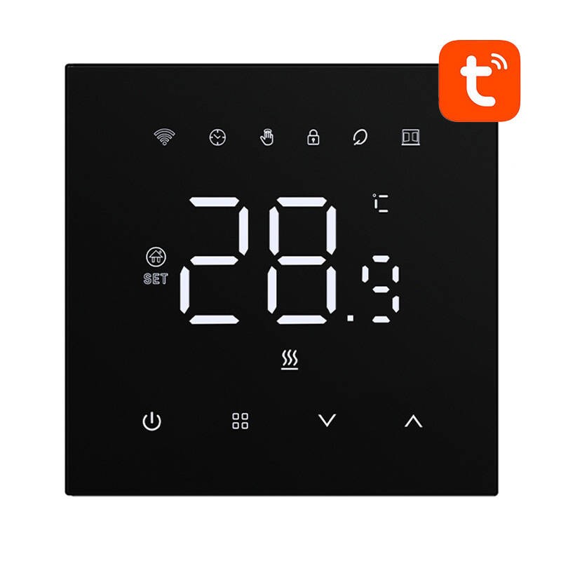Išmanusis termostatas "Avatto WT410-16A-B" elektrinis šildymas 16A WiFi
