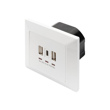 Digitus  Socket with USB A & USB-C Ports, flush mounted