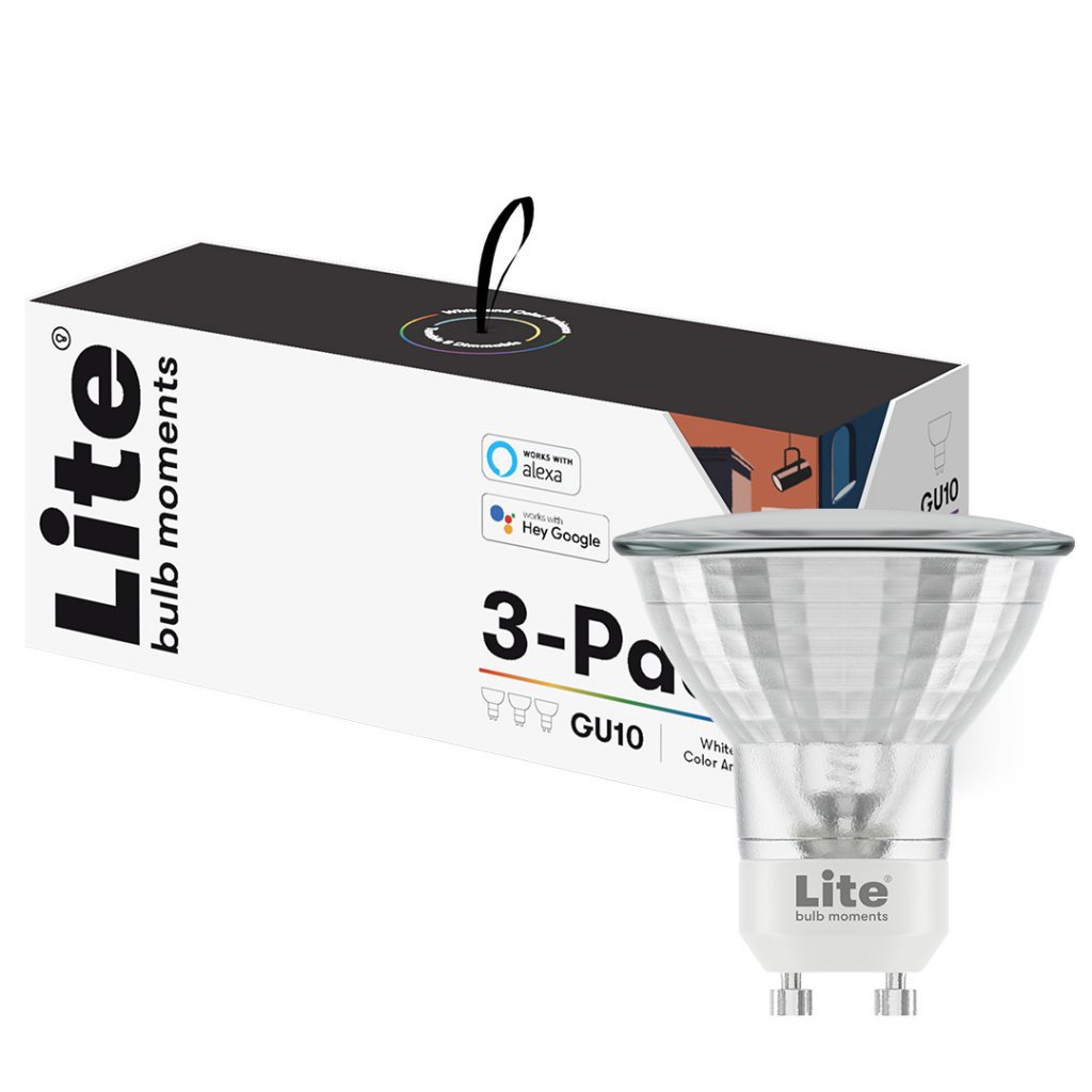 Lite bulb moments white & color ambience (RGB) GU10 LED bulb - 3-Pack