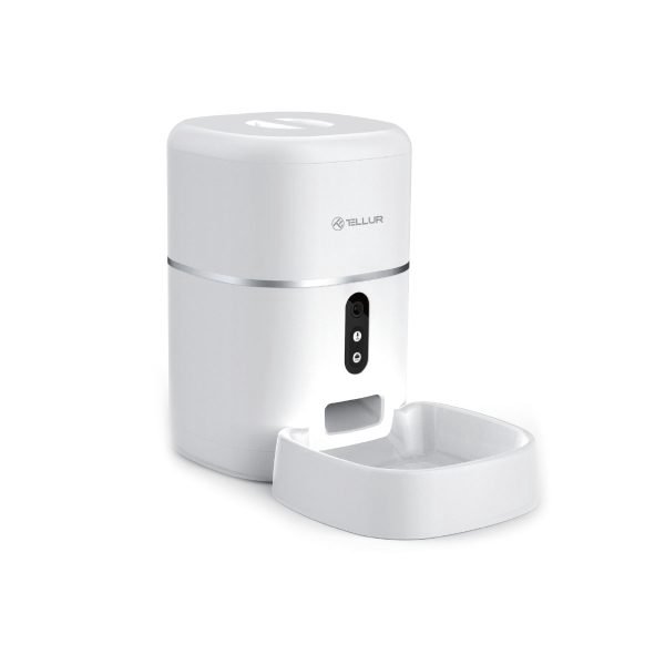 Tellur Smart WiFi Pet Feeder, UltraHD Camera, 4L white