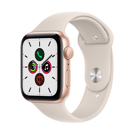 Apple Watch SE GPS, 44mm Gold Aluminium Case with Starlight Sport Band