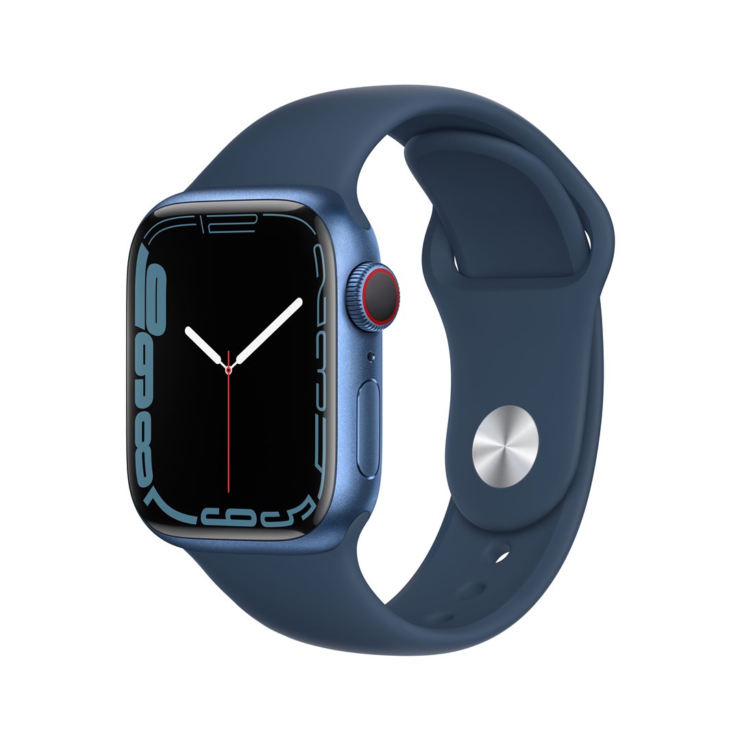 Išmanusis laikrodis APPLE Watch 7 GPS + Cellular 41mm Blue Aluminium Case with Abyss Blue Sport Band