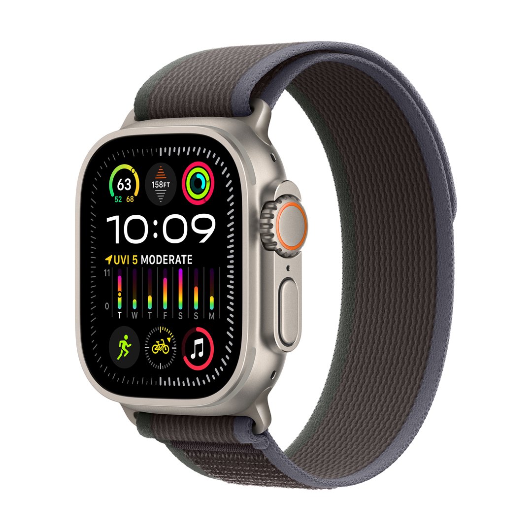 Išmanusis laikrodis APPLE Watch Ultra 2 GPS+Cell 49mm Titanium Case with Blue/Black Trail Loop-M/L
