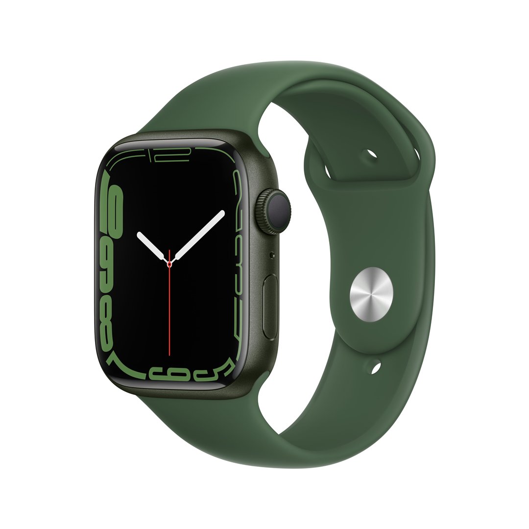 Išmanusis laikrodis APPLE Watch 7 GPS, 45mm Green Aluminium Case with Clover Sport Band
