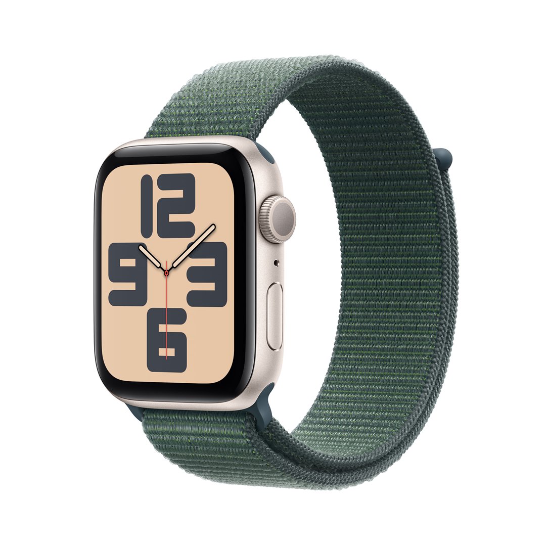 Išmanusis laikrodis Apple Watch SE GPS 44mm Starlight Aluminium Case/Lake Green Sport Loop