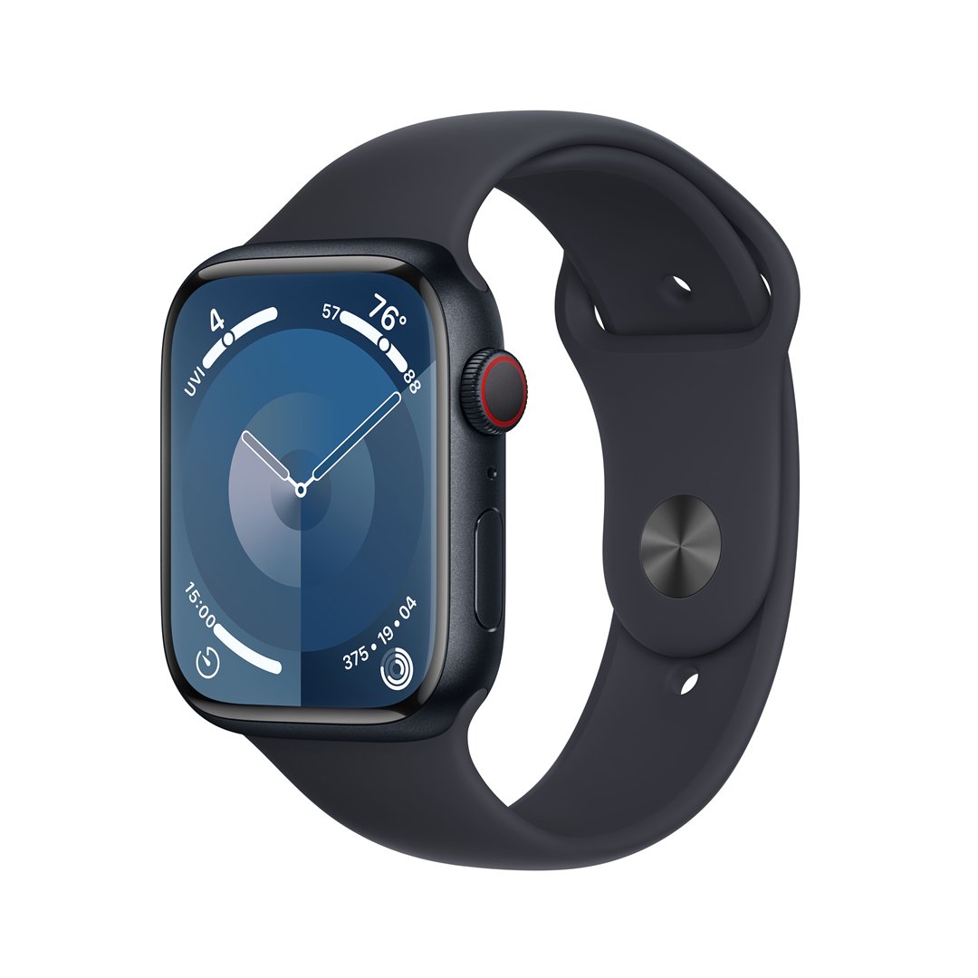 Išmanusis laikrodis APPLE Watch 9 GPS+Cell 45mm Midnight Alumin. Case with Midnight Sport Band-M/L