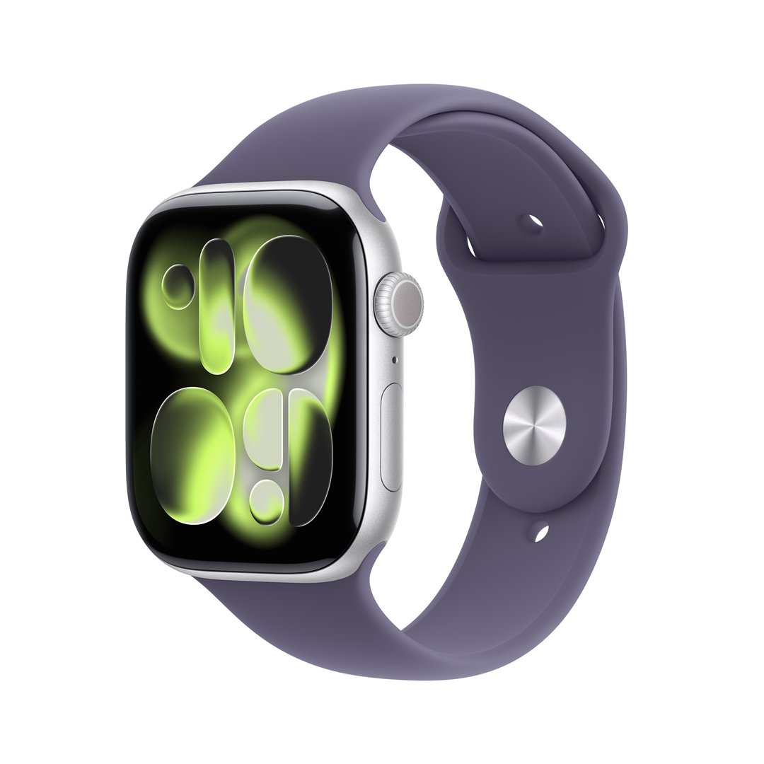 Išmanusis laikrodis Apple Watch 11 GPS+Cell 46mm Silver Aluminium Case/Purple Fog Sport Band - S/M