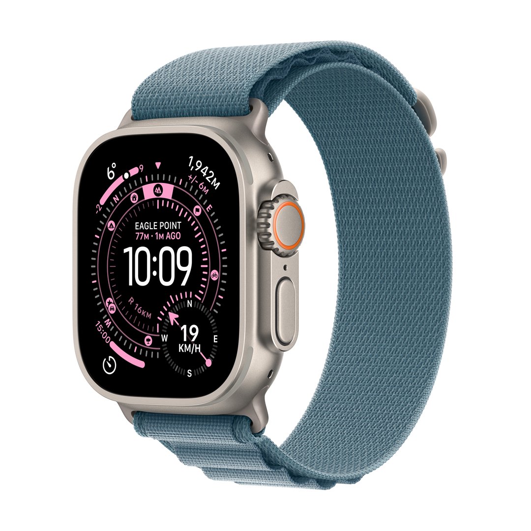 Išmanusis laikrodis Apple Watch Ultra 3 GPS+Cell 49mm Natural Titanium Case/Light Blue Alpine Loop-S