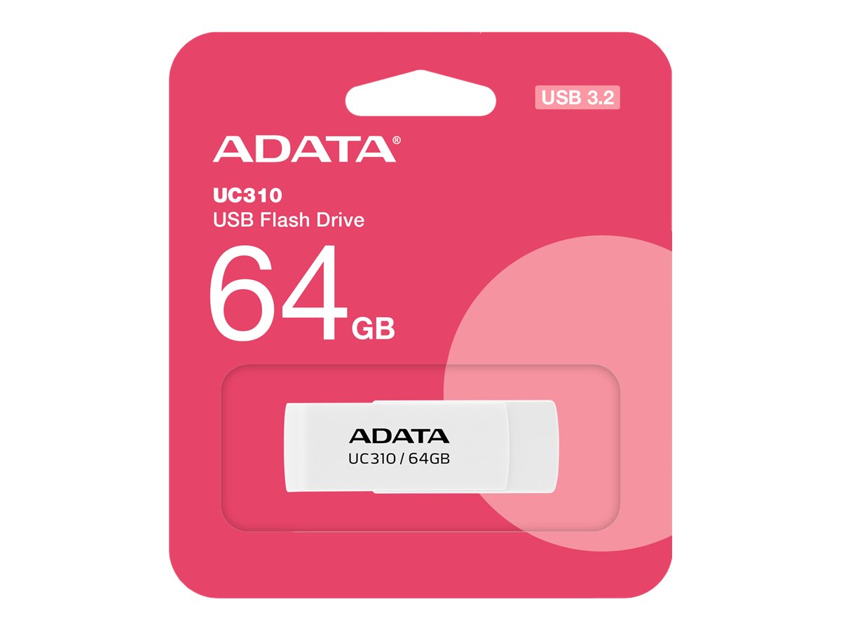 ADATA | USB Flash Drive | UC310 | 64 GB | USB 3.2 Gen1 | White