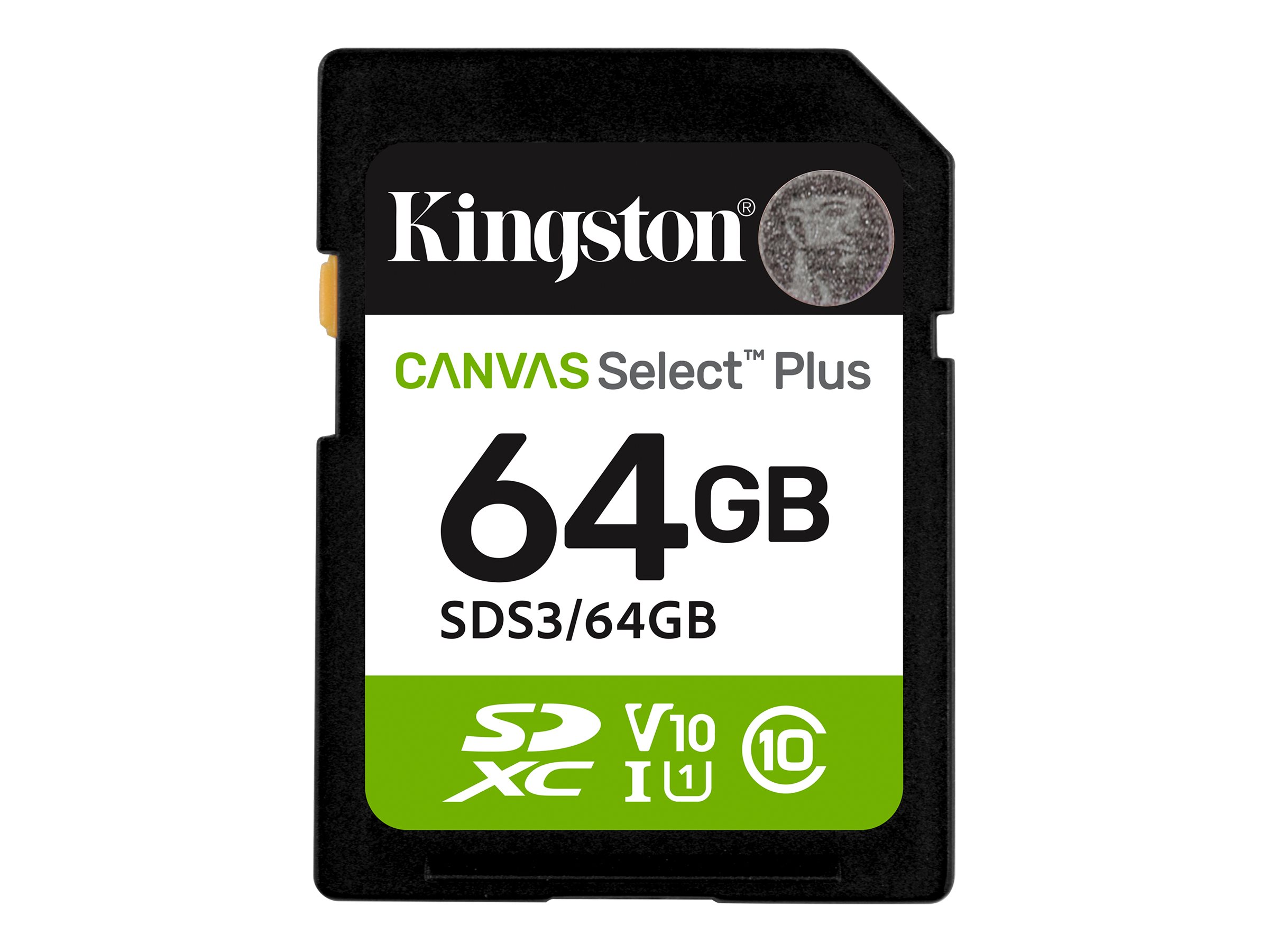 Kingston Select Plus | 64 GB | SD | Flash memory class Class 10, UHS-I, U1/U3, Video Class 10/30