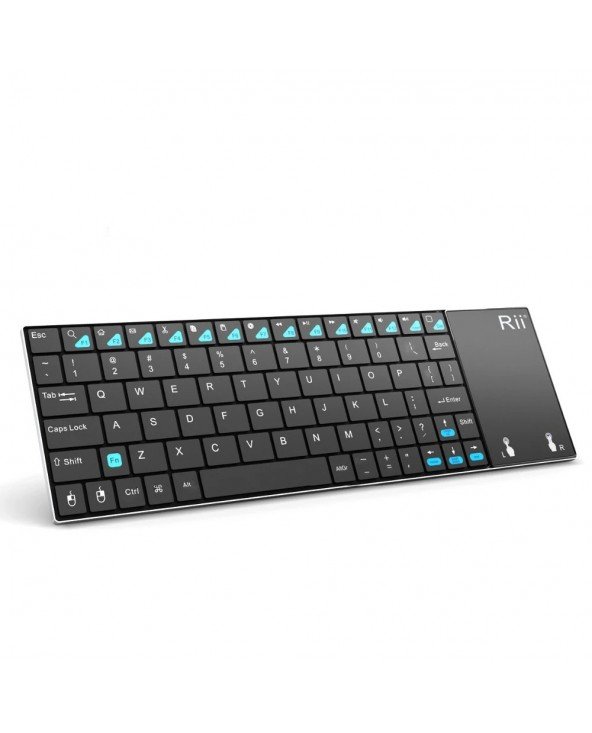 Rusų ispanų anglų prancūzų klaviatūra belaidė Rii K12+/i12+ mini klaviatūra su jutikline pele, skirta Android PC