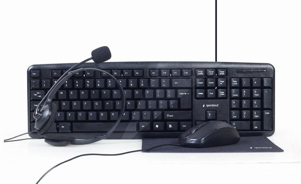 Klaviatūros ir pelės komplektas Gembird  4-in-1 Multimedia office set  KBS-UO4-01  Keyboard, Mous