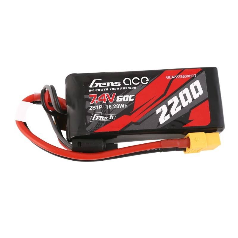 Akumuliatorius GensAce G-Tech LiPo 2200mAh 7.4V 60C 2S1P XT60