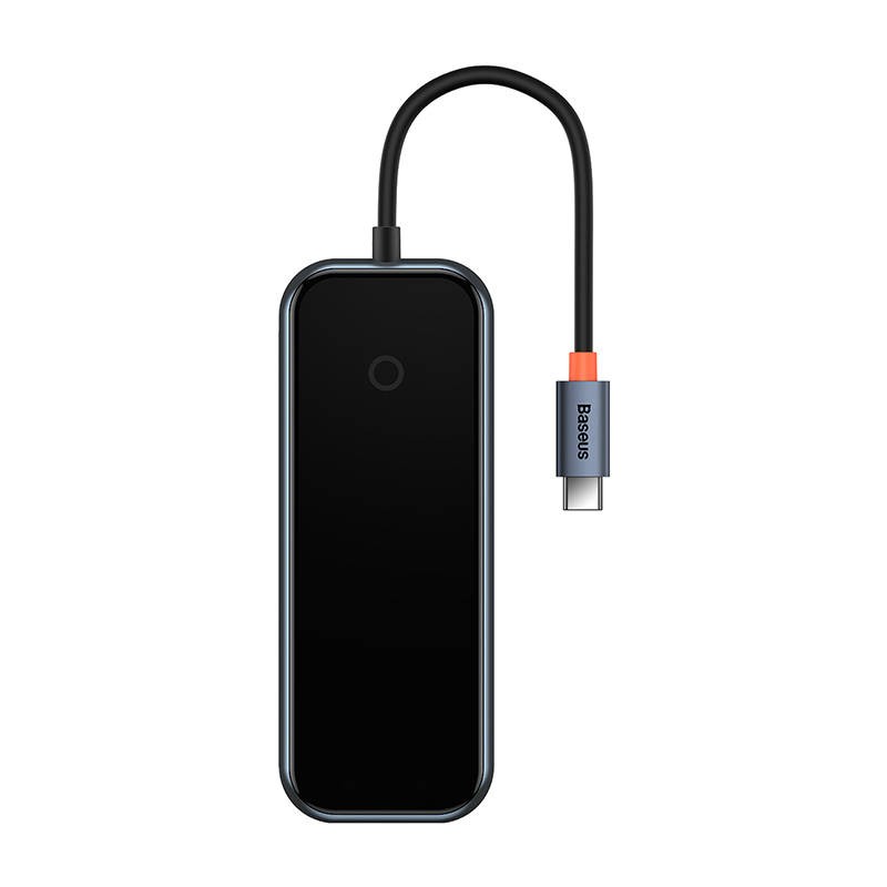 Koncentratorius 7in1 Baseus AcmeJoy serijos USB-C į 2xUSB 3.0 + HDMI + USB 2.0 + USB-C PD + SD/TF (tamsiai pilka)