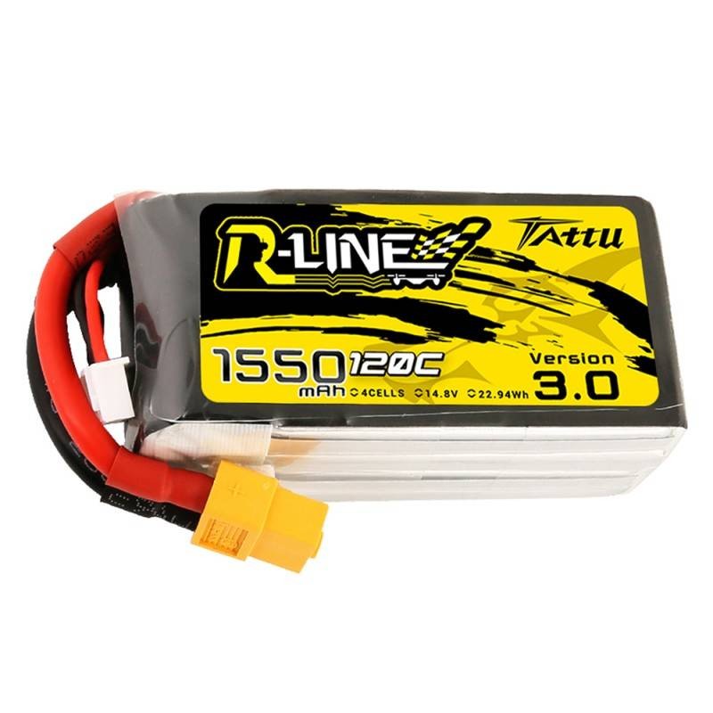 Akumuliatorius Tattu R-Line Version 3.0 1550mAh 14,8V 120C 4S1P XT60