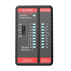 "Habotest HT812A" tinklo kabelių testeris RJ45/RJ14/RJ12/RJ9