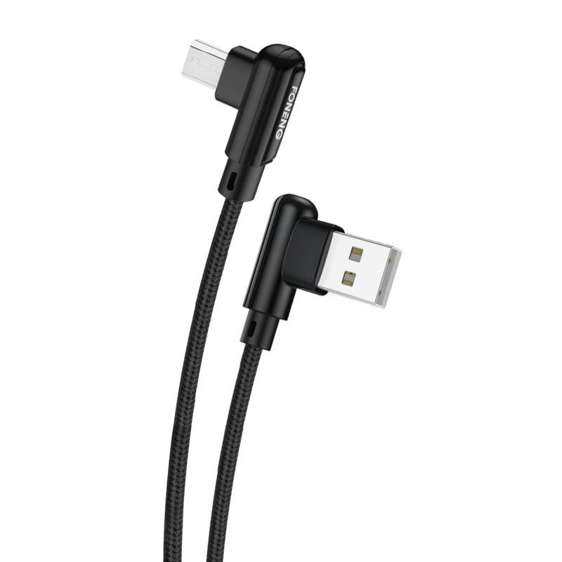 Foneng X70 kampinis USB-Mikro USB kabelis, 3A, 1 m (juodas)