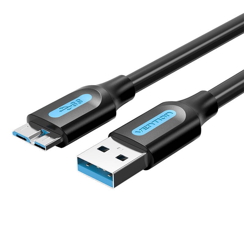 USB 3.0 A-Mikro-B kabelis Vention COPBG 1,5 m juodas PVC