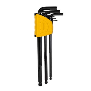 Ypač ilgų rutulinių šešiakampių raktų rinkinys "Deli Tools" EDL232309H, 1,5-10 mm, 9 vnt.