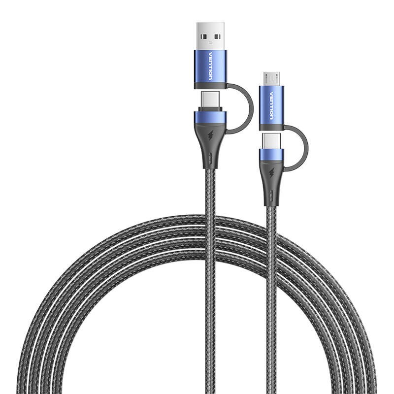 4in1 USB kabelis USB 2.0 Vention CTLLH 1 m (juodas)