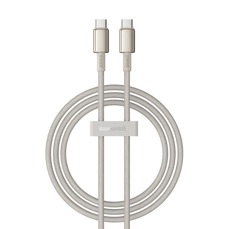 Kabelis USB-C į USB-C Baseus Tungsten Gold, 100W, 1 m (auksinis)