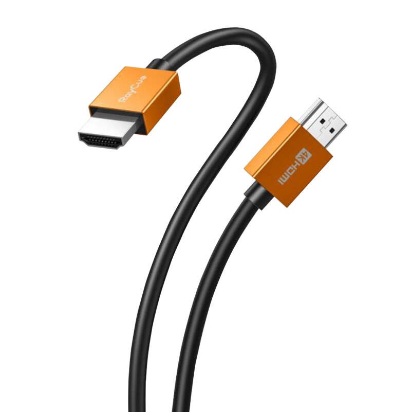 HDMI ir HDMI 2.0 4K60Hz PVC "RayCue" kabelis, 2 m (juodas)