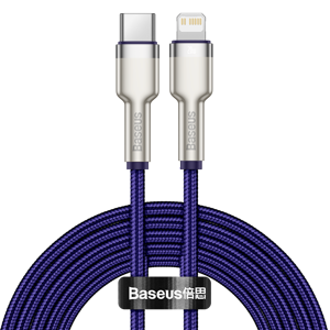 "Baseus Cafule" serijos USB-C laidas "Lightning", 20 W, 2 m (violetinis)