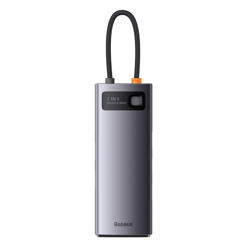 Centratorius 7in1 Baseus Metal Gleam Series, USB-C į 3x USB 3.0 + HDMI + USB-C PD + VGA + Ethernet RJ45