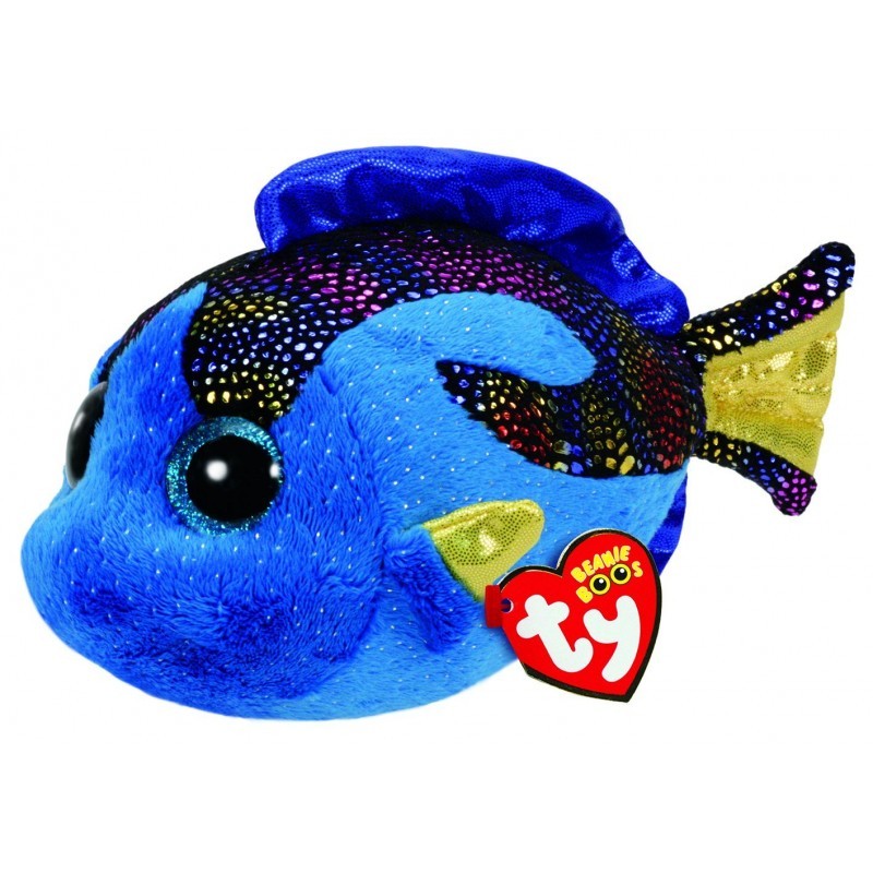 TY Beanie Boos pliušinė mėlynoji žuvis AQUA 15,5cm , TY37243