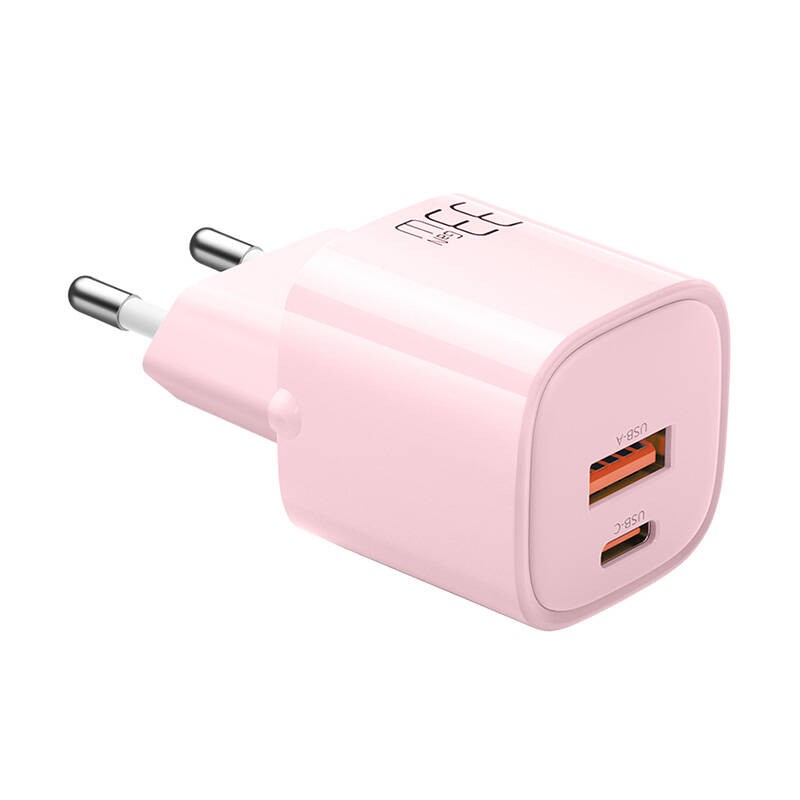 Įkroviklis GaN 33W Mcdodo CH-0155 USB-C, USB-A (rožinis)