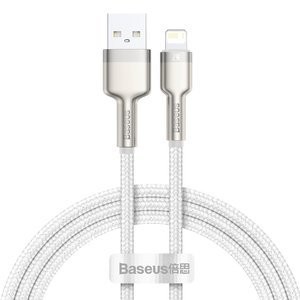 USB laidas "Lightning Baseus Cafule", 2,4 A, 1 m (baltas)