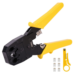 Eterneto spaustuvas 4/6/8P RJ45/RJ14/RJ12/RJ9 "Deli Tools" EDL2468 (geltonas)