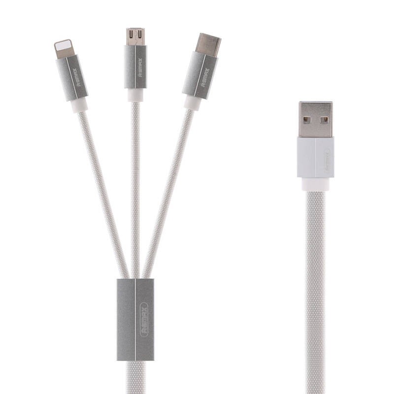 "Remax Kerolla 3in1" USB kabelis, 1 m (baltas)