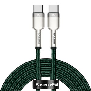 Kabelis USB-C į USB-C Baseus Cafule, 100 W, 2 m (žalias)