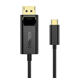 "Choetech XCP-1801BK" USB-C ir "Display Port" kabelis, vienkryptis, 4K, 1,8 m (juodas)