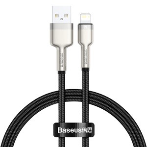 USB laidas "Lightning Baseus Cafule", 2,4 A, 0,25 m (juodas)