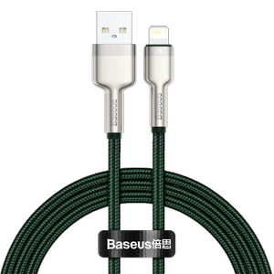 USB laidas "Lightning Baseus Cafule", 2,4 A, 1 m (žalias)