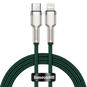 USB-C laidas "Lightning Baseus Cafule", PD, 20 W, 1 m (žalias)