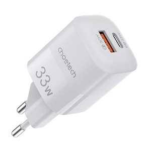 Sieninis įkroviklis "Choetech", 33 W, PD5006 A+C su dviem prievadais (baltas)