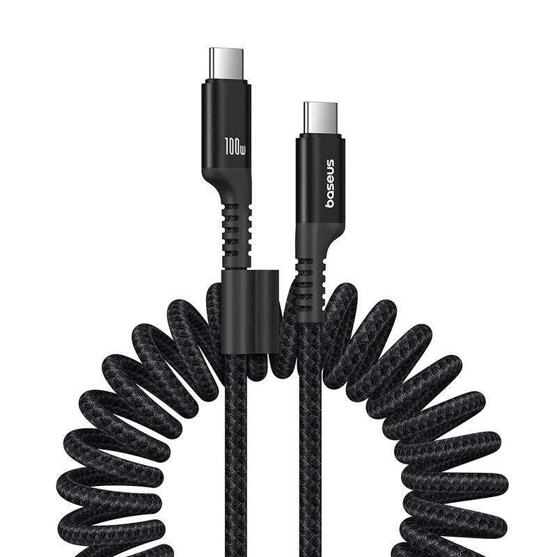 USB-C į USB-C "Baseus Fish-Eye" 100 W kabelis, 1 m (juodas)