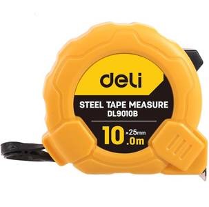 Plieninė matavimo juosta 10 m/25 mm "Deli Tools" EDL9010B (geltona)