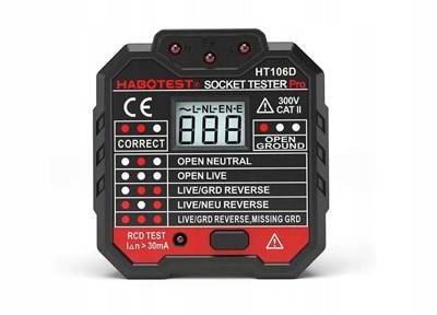 "Habotest HT106D" lizdų testeris su skaitmeniniu ekranu