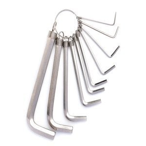 Šešiakampių raktų rinkiniai 1,5-10 mm "Deli Tools" EDL3100 (sidabrinis)