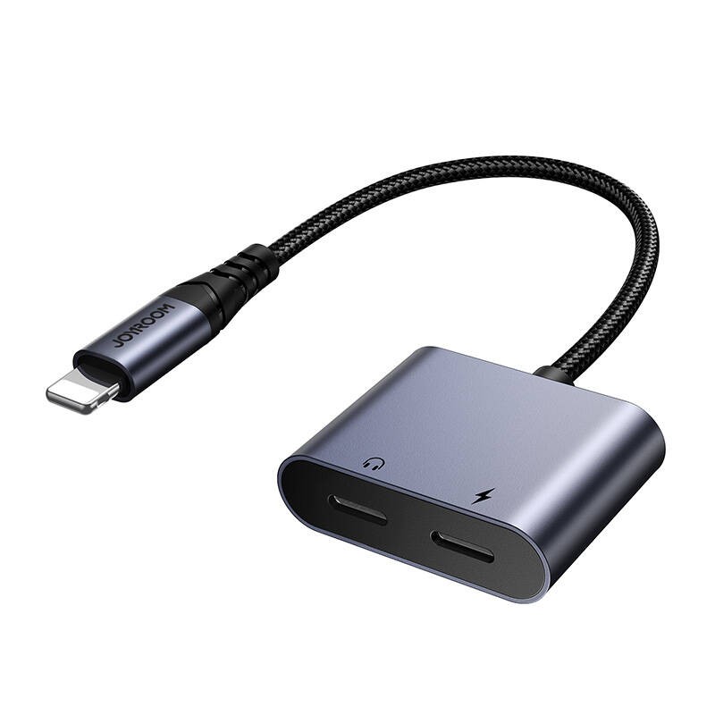 Adapteris audio 2w1 Joyroom SY-L02 lightning do 2x lightning (czarny)