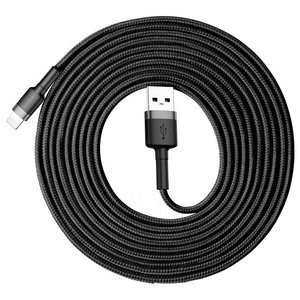 "Baseus Cafule" USB "Lightning" kabelis 2A 3 m (juodas+pilkas)