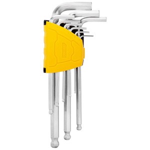 Ilgų šešiakampių raktų rinkiniai 1,5-10 mm "Deli Tools" EDL3088 (sidabrinės spalvos)